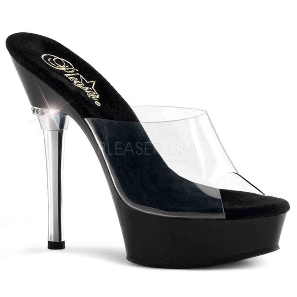 Pleaser - ALLURE601 Mules à talon - Noir/Transparent Product image